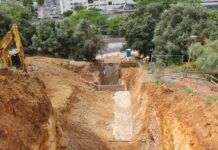 Remodelação dos coletores na escadaria da Rua do Alecrim na Rinchoa