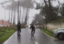 Depressão corta trânsito na Estrada de São Mamede e São Julião